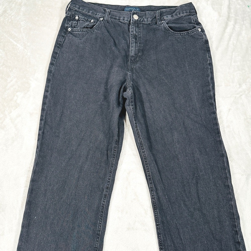 Aeropostale Womens 16 90s Baggy High Waisted Jeans Faded Black